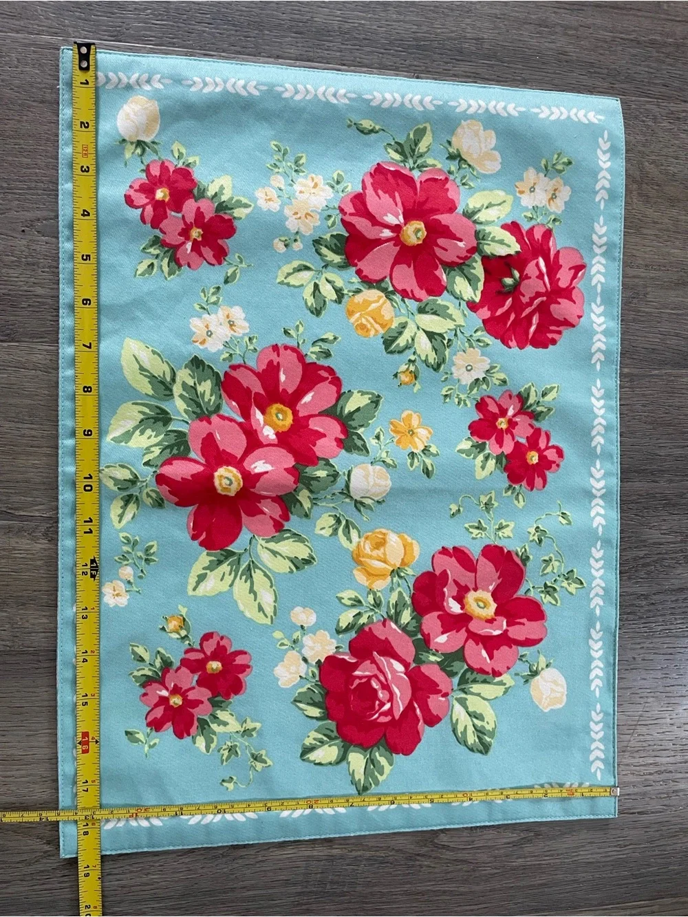 Reversible Dining Table Placemat Aqua Floral Printed & pattern